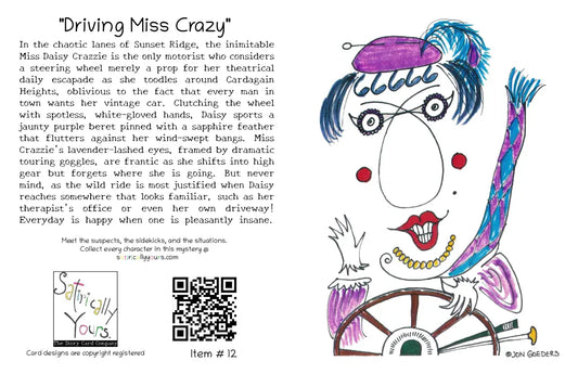Miss Daisy Crazzie - "Driving Miss Crazy" - Greeting Card