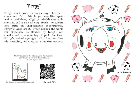 Porgy the Pig - Greeting Card