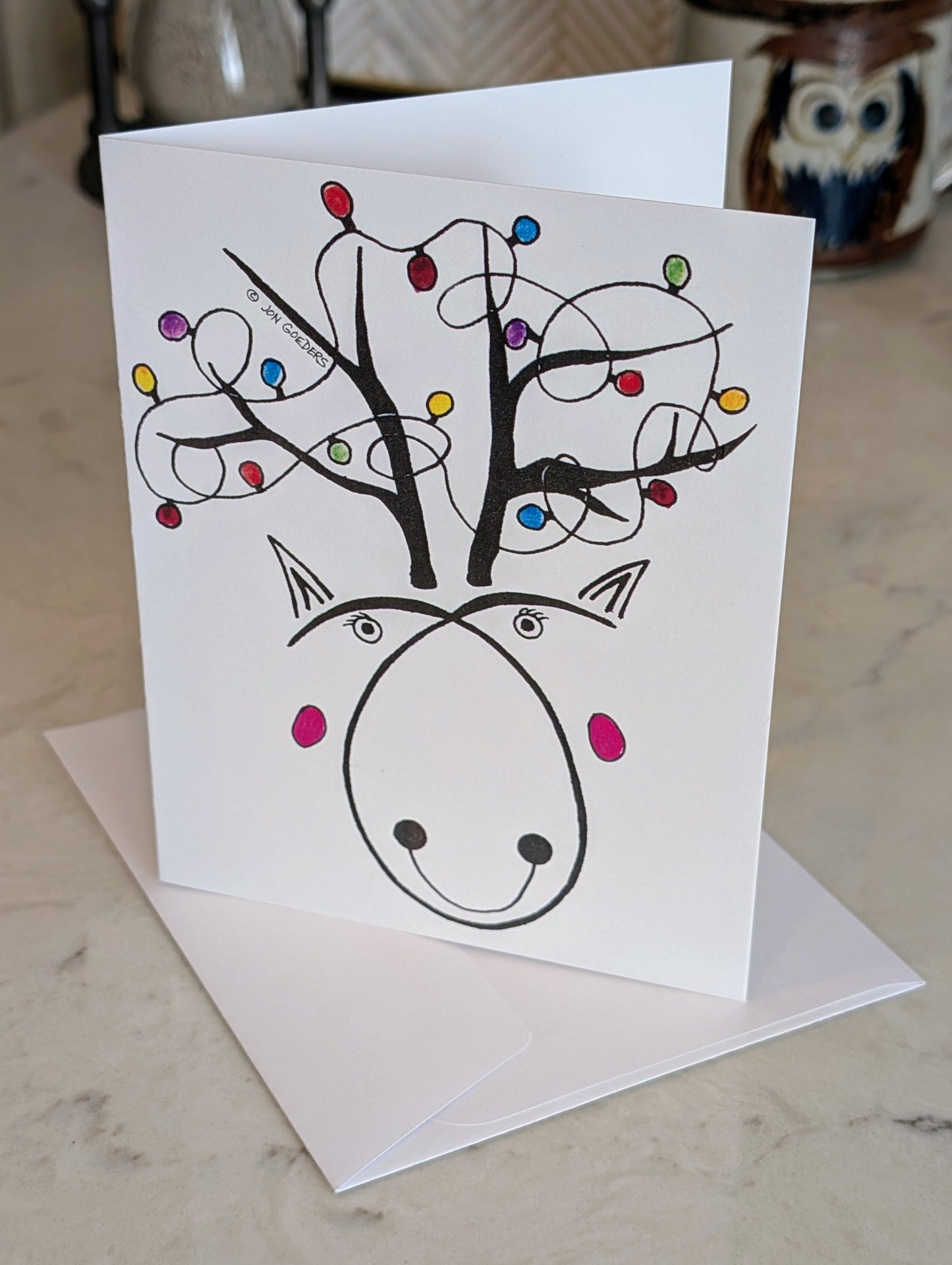 Greeting Card - Satirically Yours - Reindeer Holiday Card