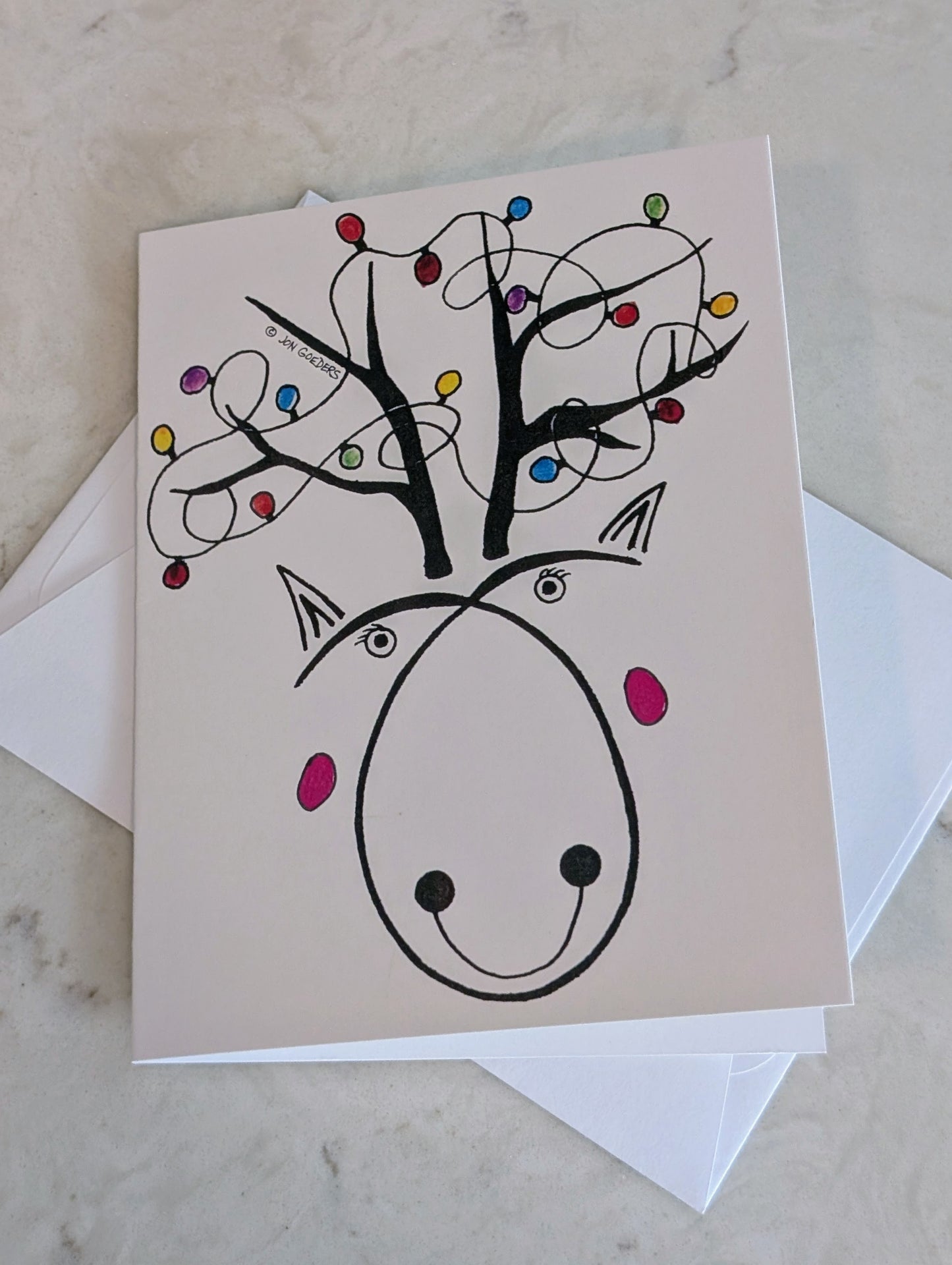 Greeting Card - Satirically Yours - Reindeer Holiday Card