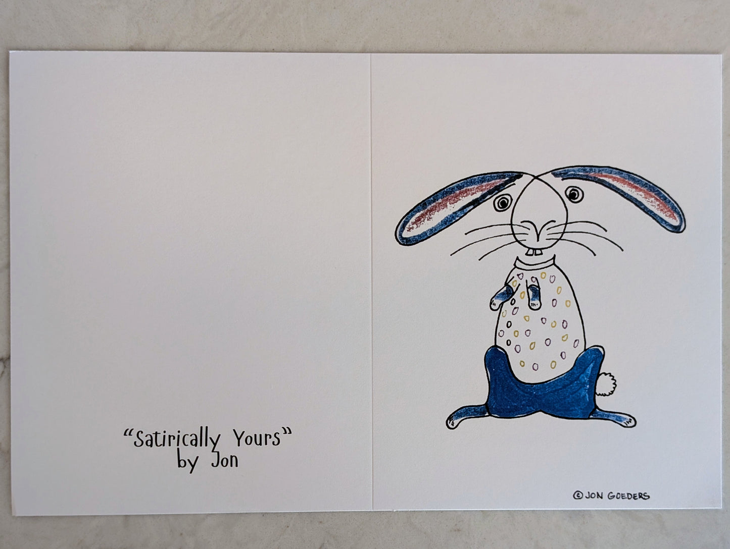 Greeting Card - Satirically Yours - Bunny Card