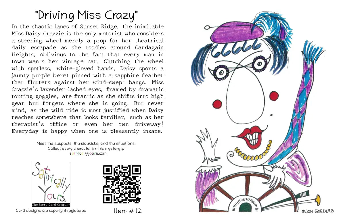 Miss Daisy Crazzie - "Driving Miss Crazy" - Greeting Card