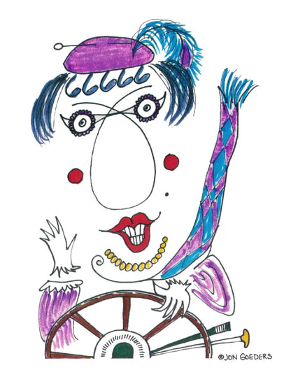 Miss Daisy Crazzie - "Driving Miss Crazy" - Greeting Card