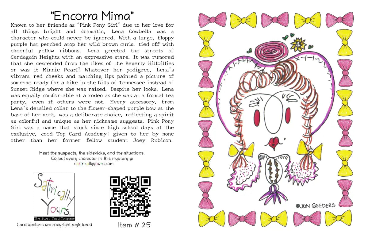 Lena Cowbella - Pink Pony Girl - Greeting Card