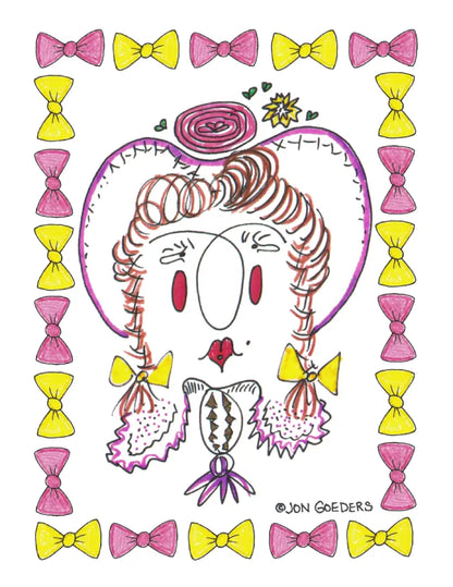 Lena Cowbella - Pink Pony Girl - Greeting Card