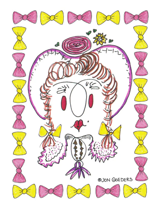 Lena Cowbella - Pink Pony Girl - Greeting Card