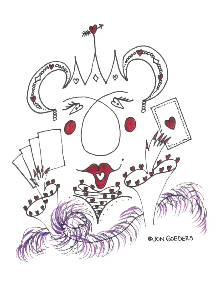 Duchess Drucella Deliria - Queen of Hearts - Greeting Card