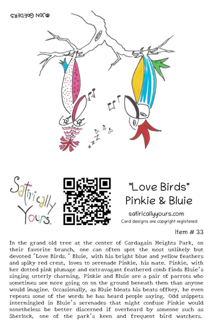 Love Birds - Pinkie & Bluie - Greeting Card