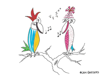 Love Birds - Pinkie & Bluie - Greeting Card