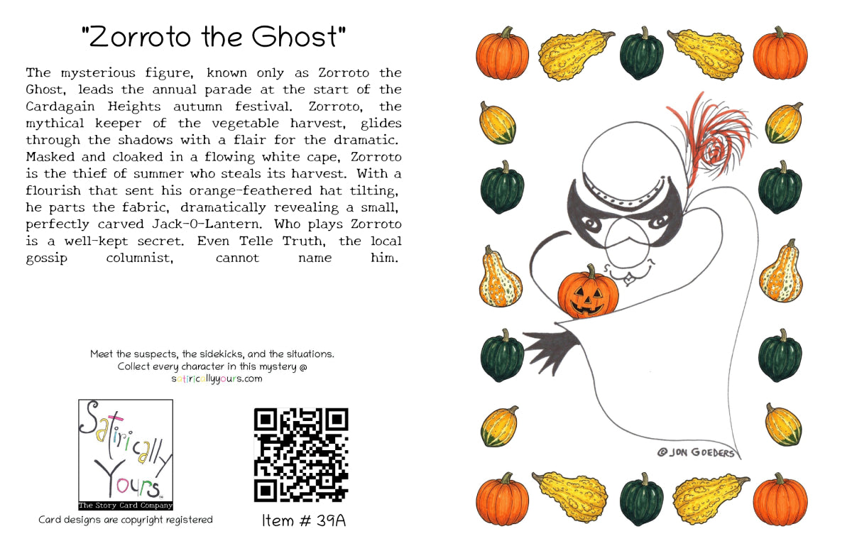 Pumpkin Reveal - Zorroto the Ghost - Halloween Greeting Card