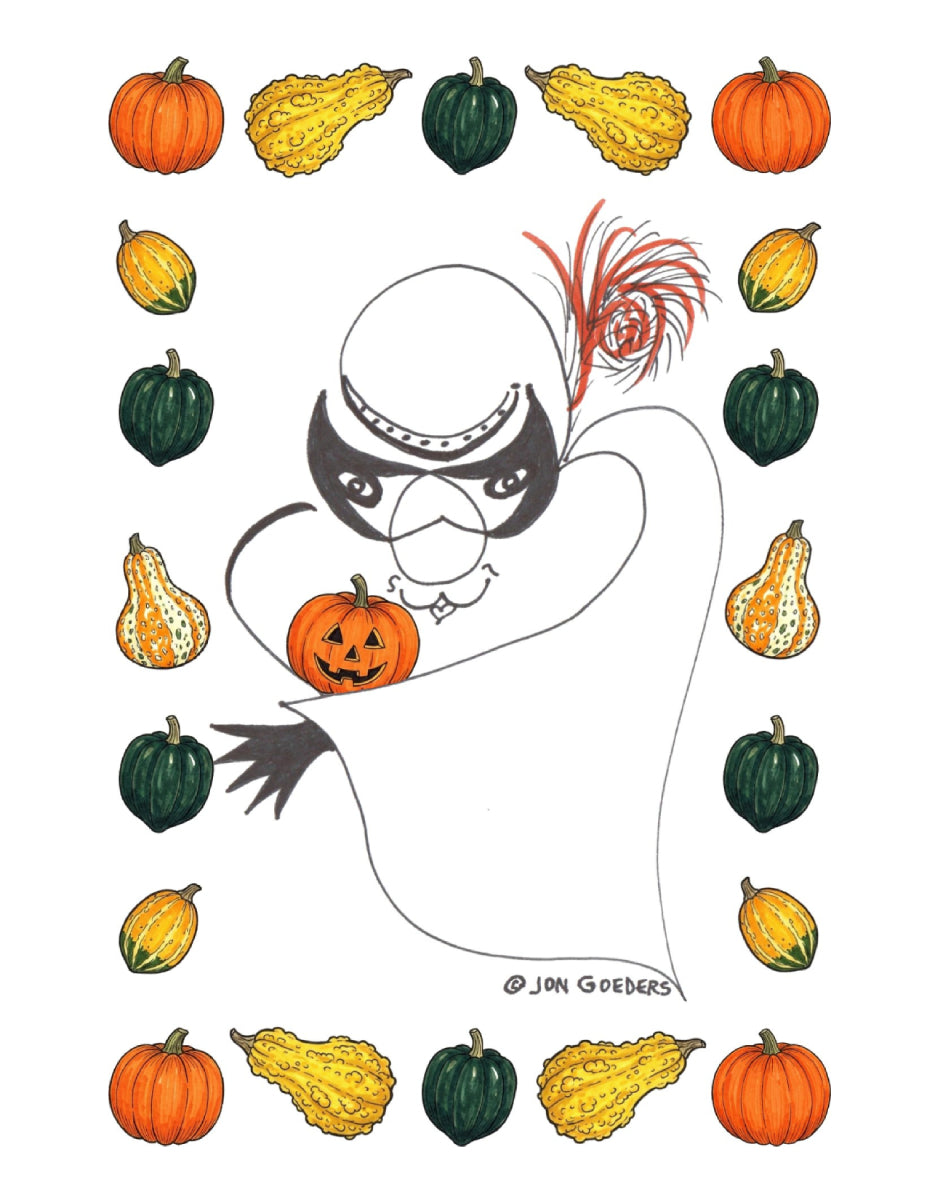 Pumpkin Reveal - Zorroto the Ghost - Halloween Greeting Card