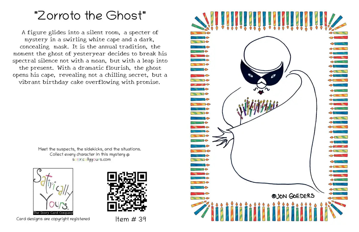 Zorroto the Ghost - Another Year Revealed - Birthday Card
