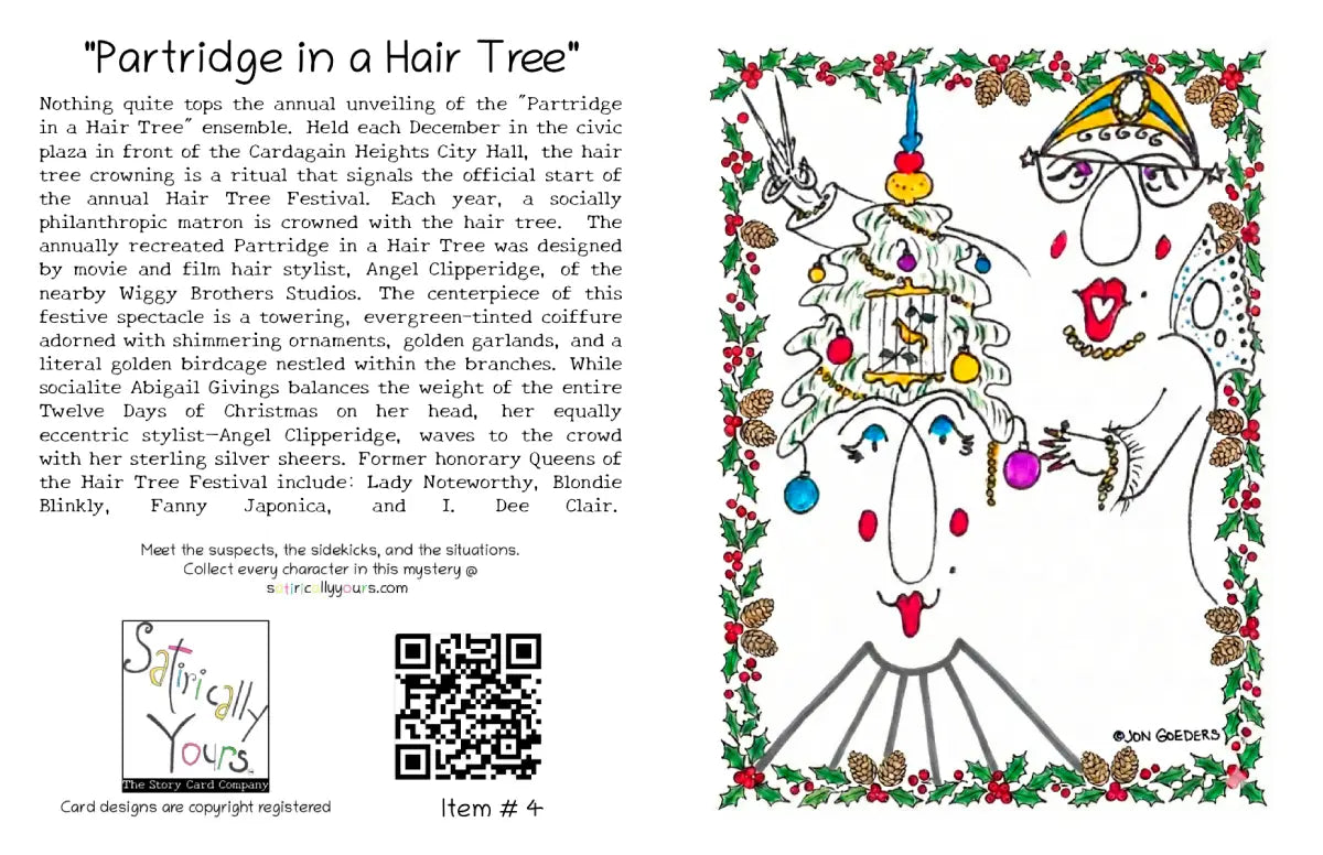 Partridge in a Hair Tree - Holiday Greeting Card