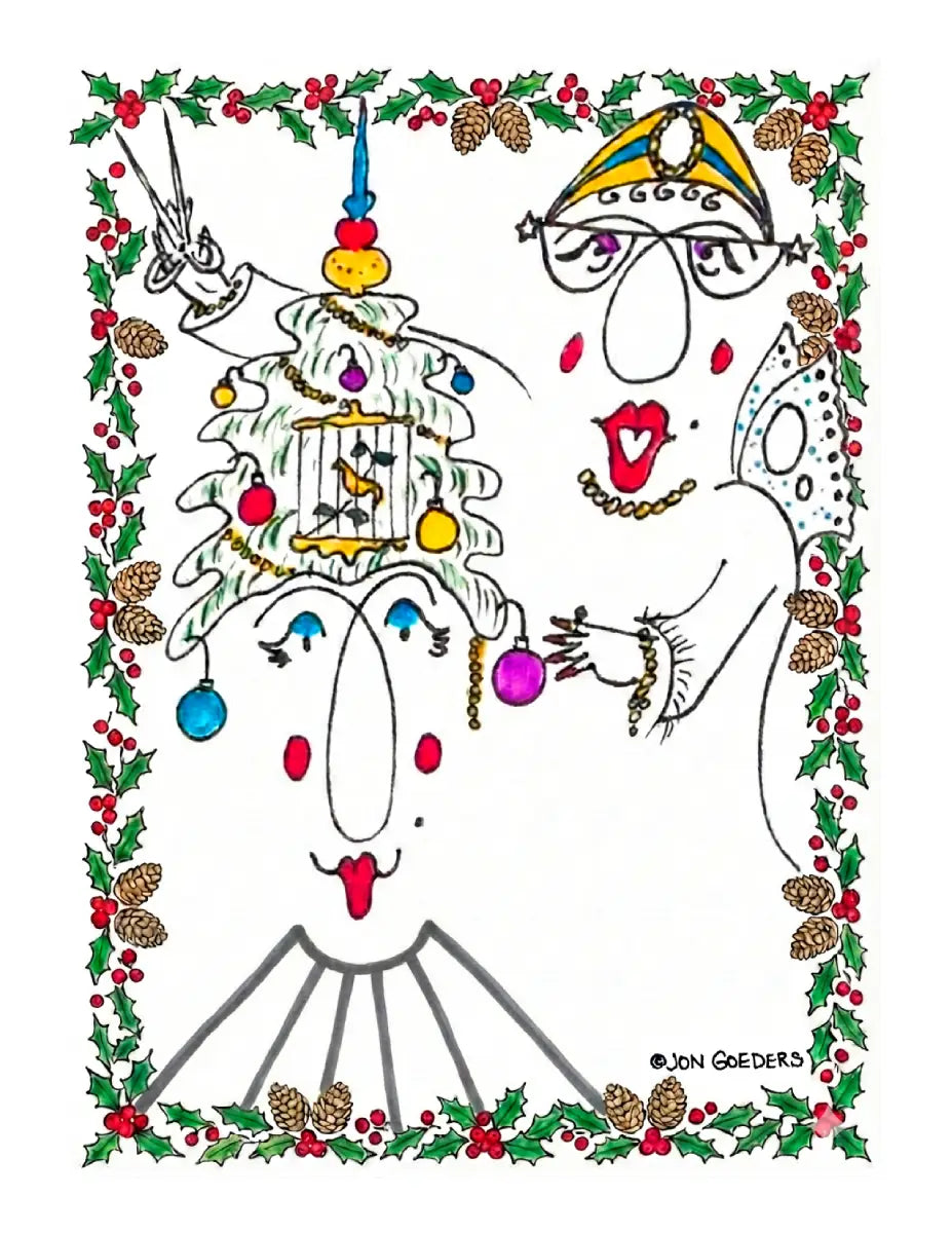 Partridge in a Hair Tree - Holiday Greeting Card