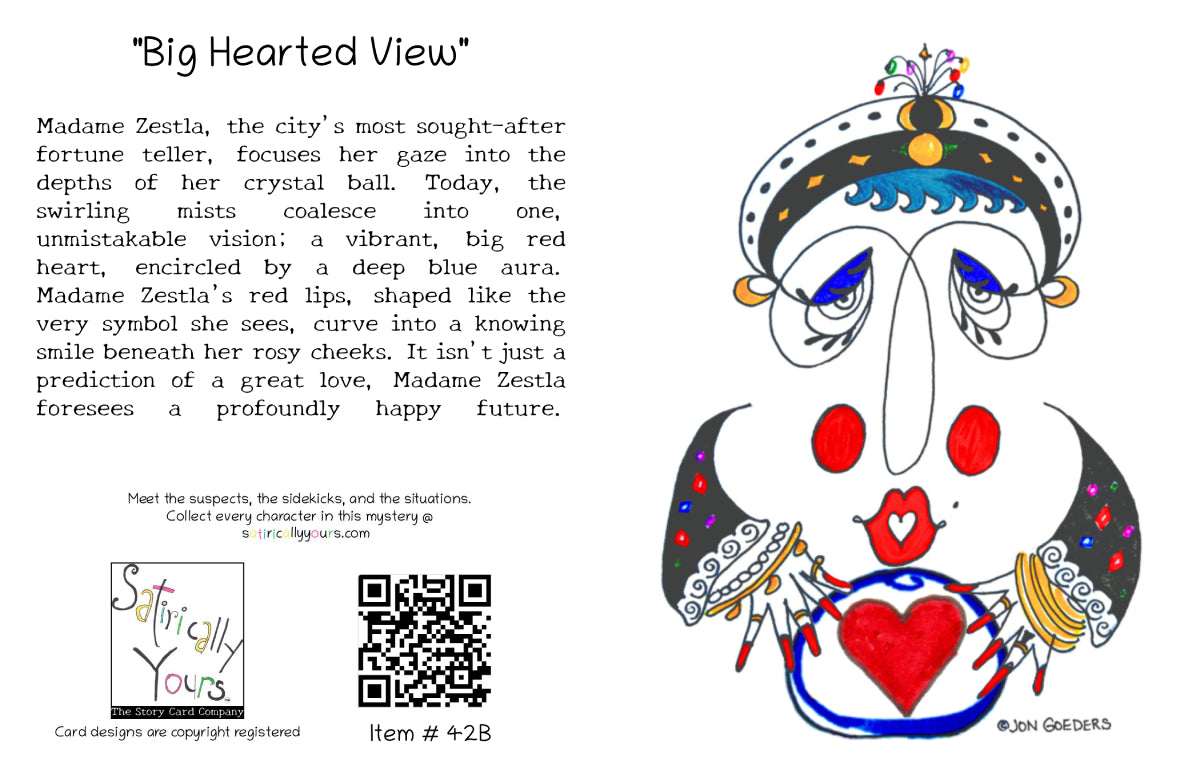 Madame Zestla - Big Hearted View - Greeting Card