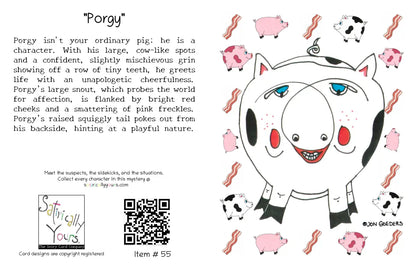 Porgy the Pig - Greeting Card