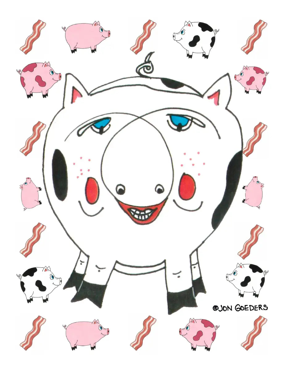 Porgy the Pig - Greeting Card