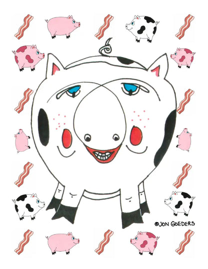 Porgy the Pig - Greeting Card