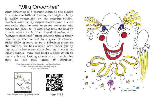 Willy Orwontee - Circus Clown - Greeting Card