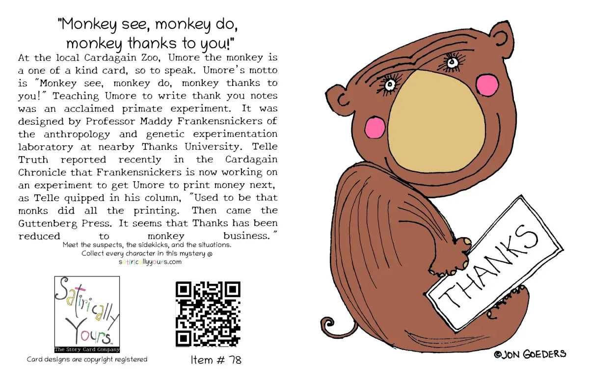 Hughmore the Monkey - Greeting Card