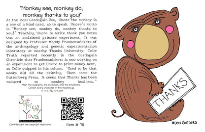 Hughmore the Monkey - Greeting Card
