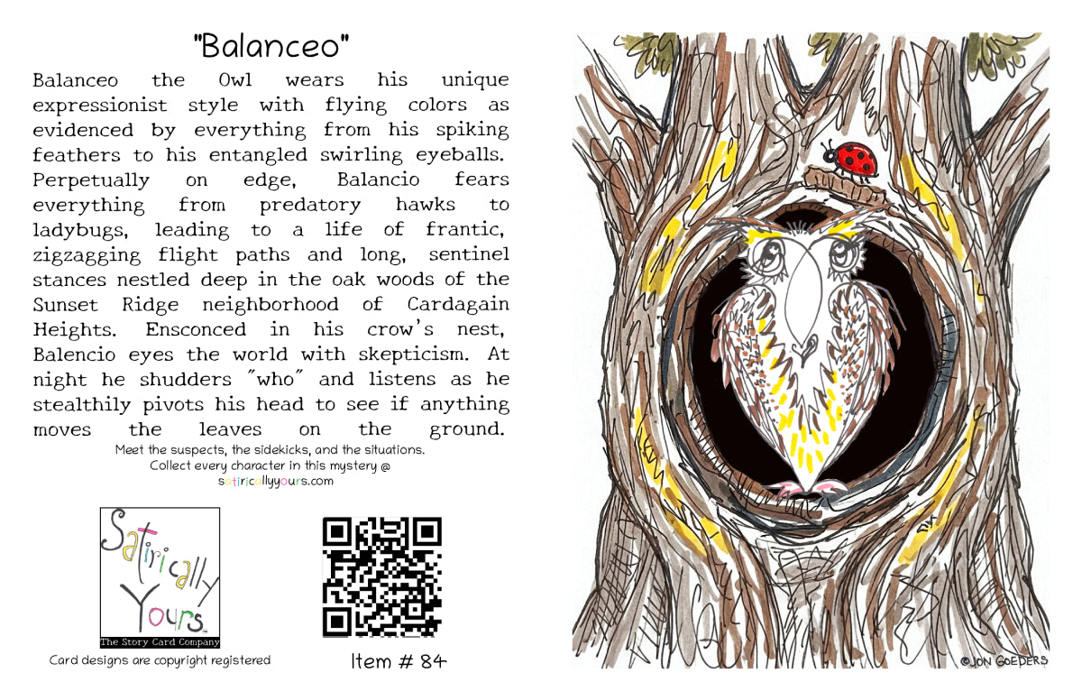 Balanceo the Owl - Greeting Card