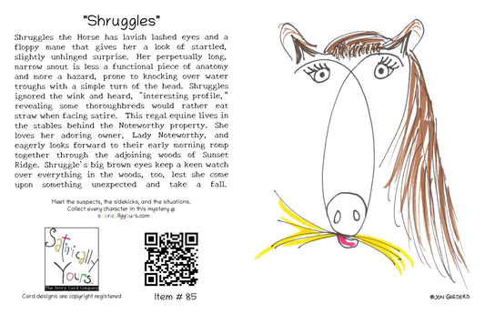 Shruggles the Horse - Greeting Card