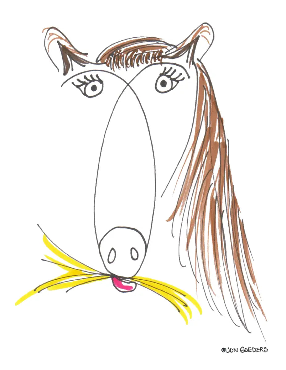 Shruggles the Horse - Greeting Card