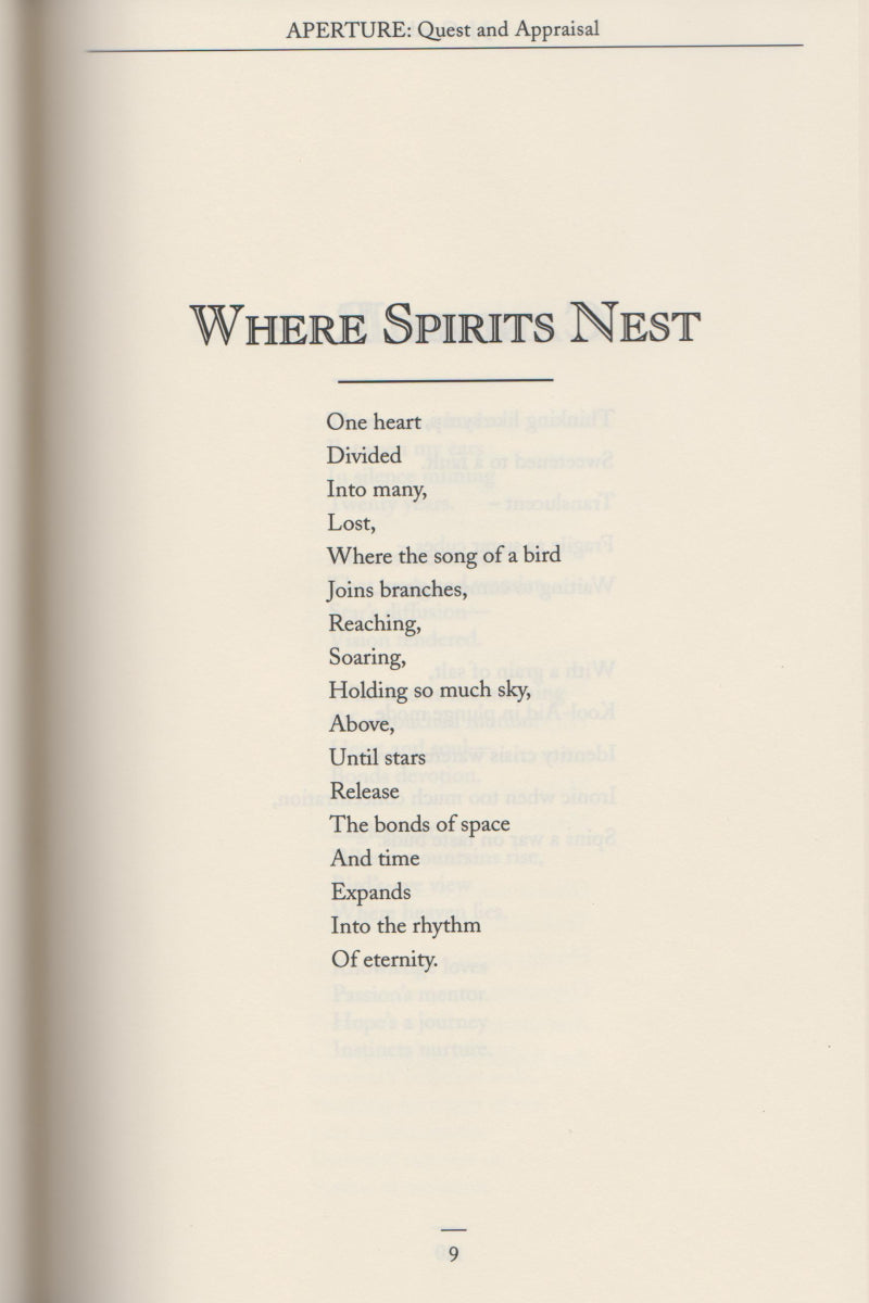 Aperture: Quest and Appraisal - A Book of Poetry