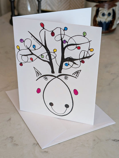 Greeting Card - Satirically Yours - Reindeer Holiday Card