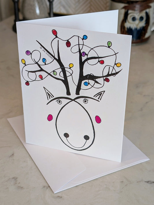 Greeting Card - Satirically Yours - Reindeer Holiday Card