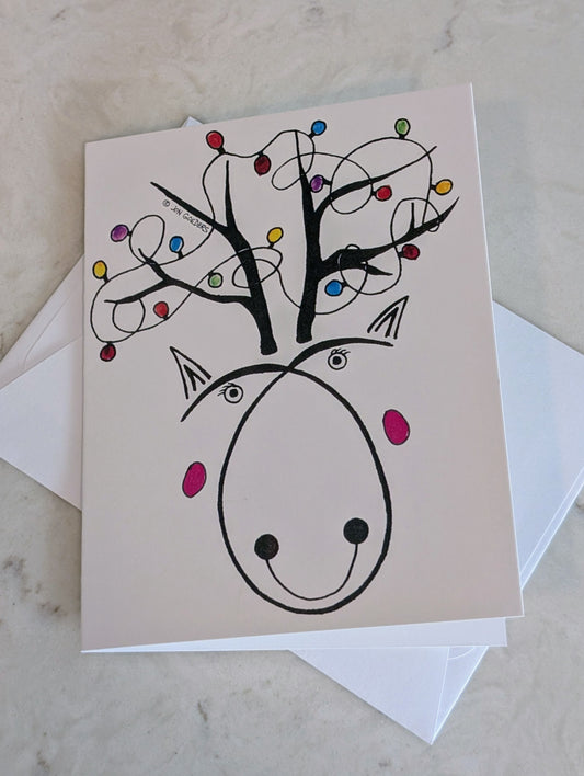 Greeting Card - Satirically Yours - Reindeer Holiday Card