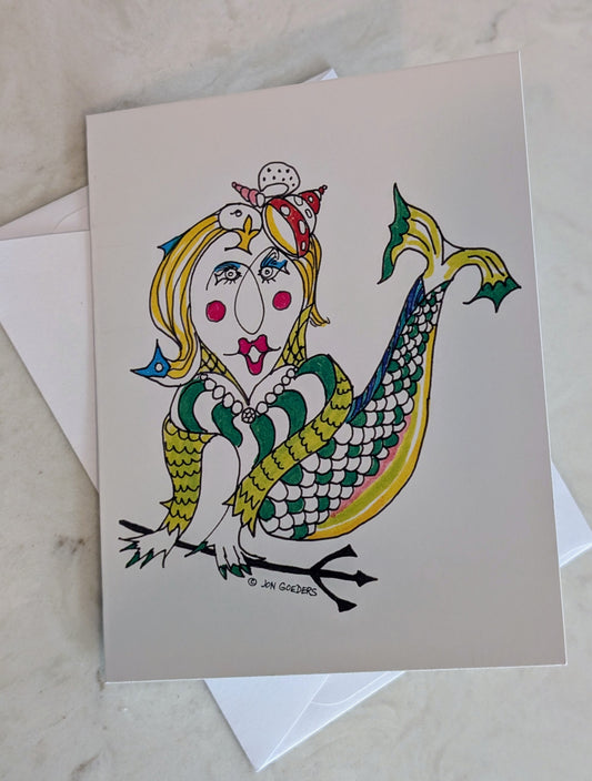 Greeting Card - Satirically Yours - Mermaid