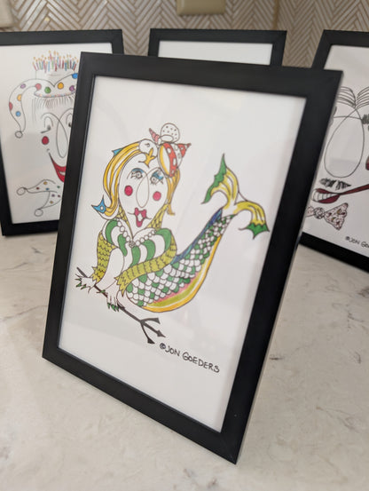 Marmalade the Mermaid - Framed and Printed Art