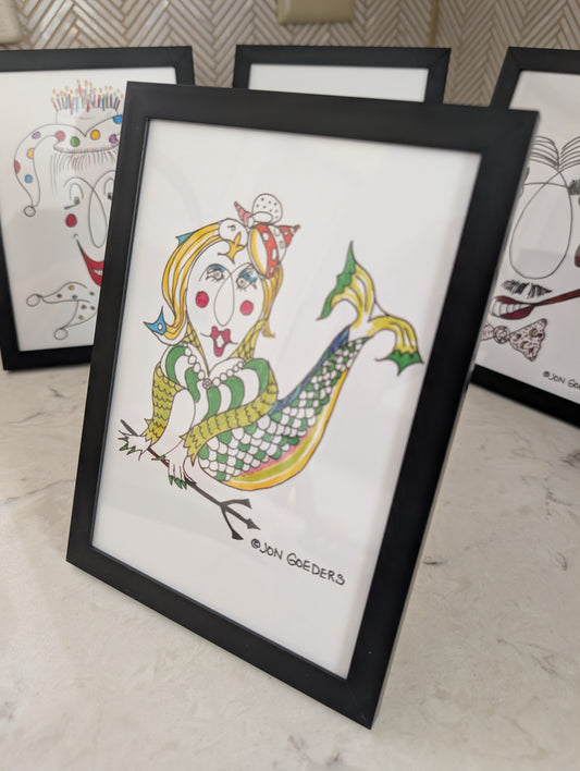 Marmalade the Mermaid - Framed and Printed Art