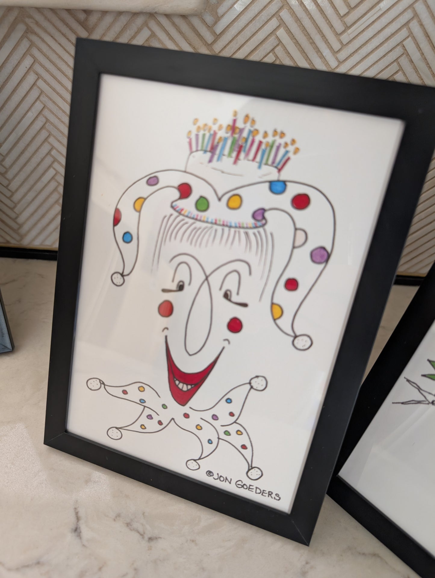 Birthday Jester - Framed and Printed Art