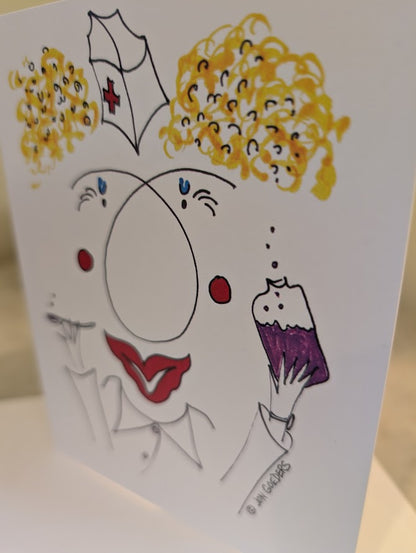 Nurse Bonnie Bubbles - Greeting Card