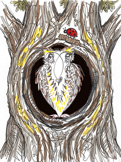 Balanceo the Owl - Greeting Card