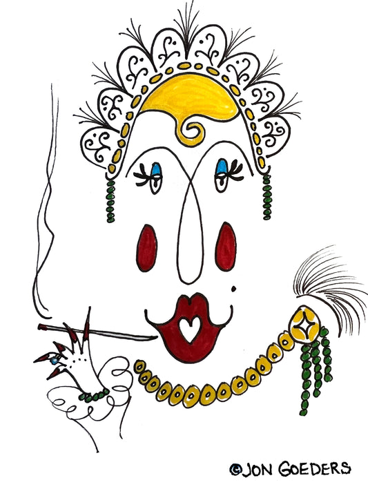 High Society Smoking Lady